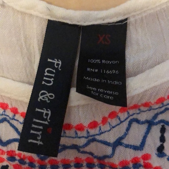 Embroidered, Ruffle Tank! - Picture 3 of 3